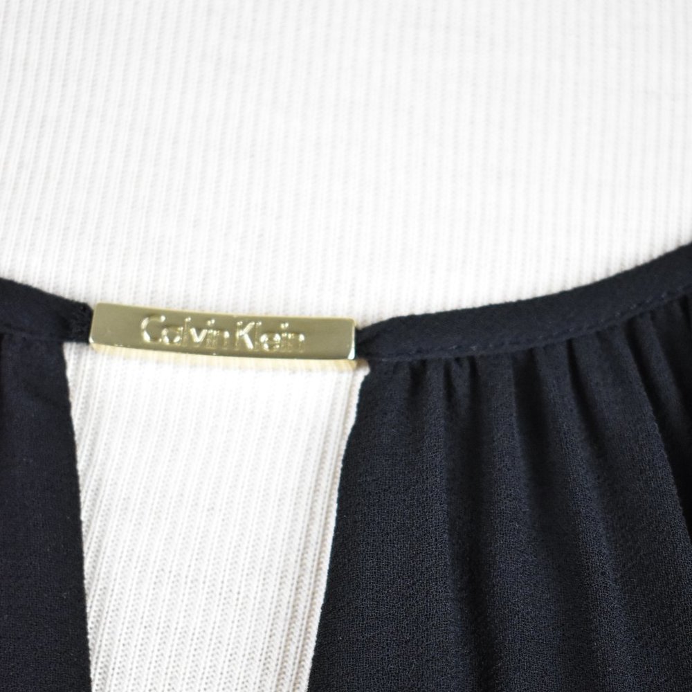 Calvin Klein Black chiffon dress cold shou… - Picture 4 of 9